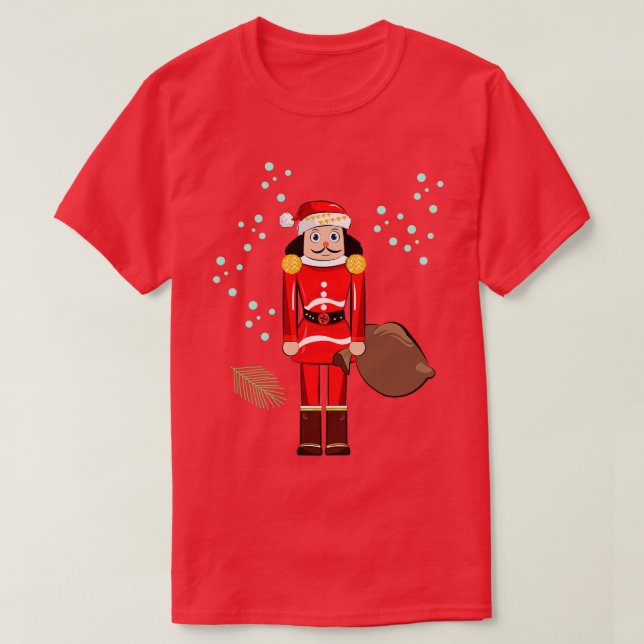 Santa Nutcracker Christmas T-Shirt (Design Front)