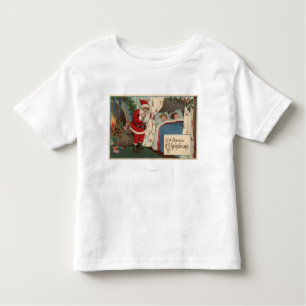 Santa Observing Sleeping Children Toddler T-Shirt