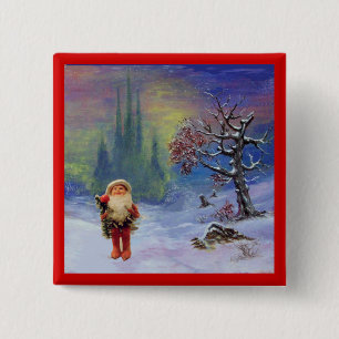 SANTA OF THE GNOMES 15 CM SQUARE BADGE