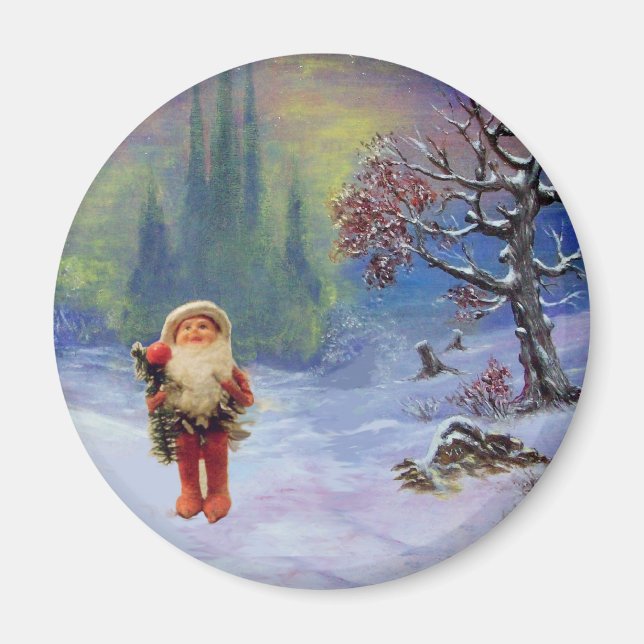 SANTA OF THE GNOMES Funny Christmas Magnet (Front)