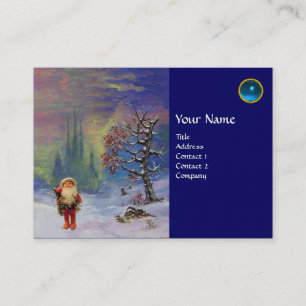 SANTA  OF THE GNOMES MONOGRAM Blue Sapphire Business Card