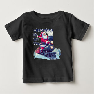 Santa On a Train Baby T-Shirt