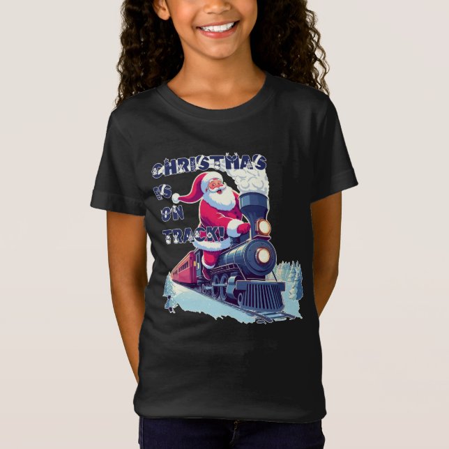 Santa On a Train T-Shirt (Front)