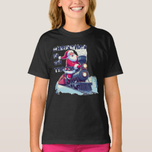 Santa On a Train T-Shirt