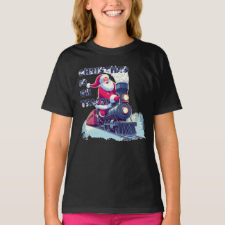 Santa On a Train T-Shirt