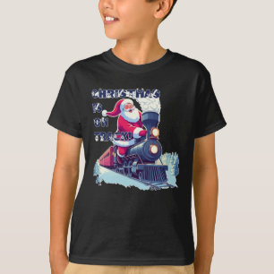 Santa On a Train T-Shirt