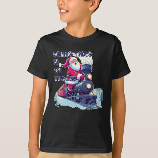 Santa On a Train T-Shirt