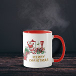 Santa on Christmas Candy Red Train With Letters Mug<br><div class="desc">This coffee or tea mug has a jolly Santa Claus riding a red and white train with peppermint candy wheels carrying candy canes and letters to Santa with the text Merry Christmas in bright gold.</div>