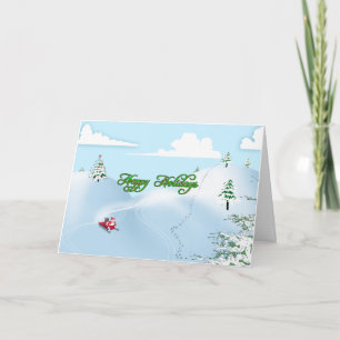 Santa on his Sleigh! Holiday Card