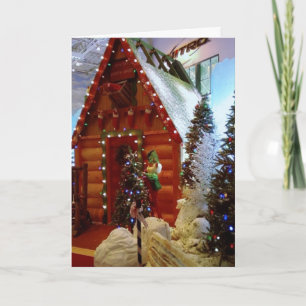SANTA ON HIS WAY TO SAY MERRY CHRISTMAS HOLIDAY CARD