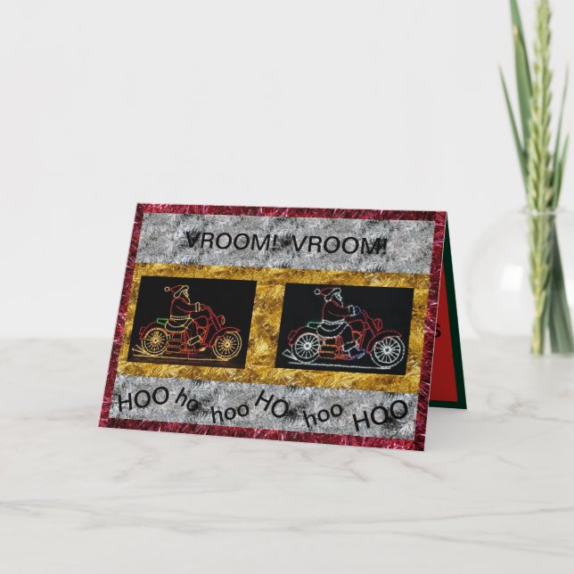 Santa on Motorcycles Christmas Cards (Front)