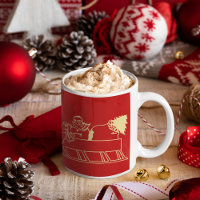 Santa on Reindeer Sled Christmas Milk Hot Cocoa