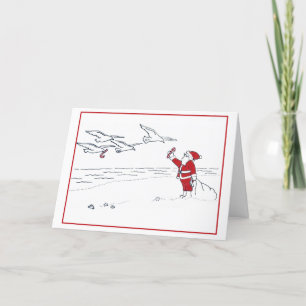 Santa on the beach holiday card