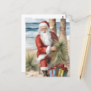 Santa on the Beach Postcard