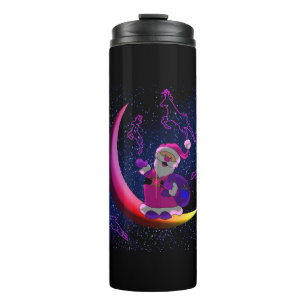Santa on the Moon Thermal Tumbler