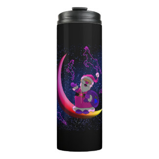 Santa on the Moon Thermal Tumbler