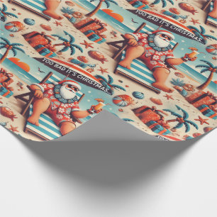 Santa on Vacation Christmas Wrapping Paper