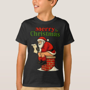 Santa Ong Down Chimney Shirt Funny Naughty Xmas Sa
