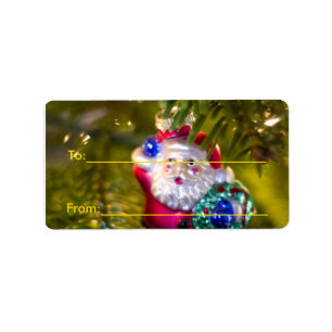 Santa Ornament Gift Labels