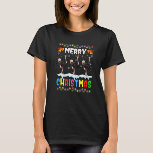 Santa Ostrich Animals Merry Christmas Pajama T-Shirt