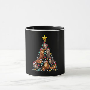 Santa Otters Christmas Tree Funny Otter Christmas Mug