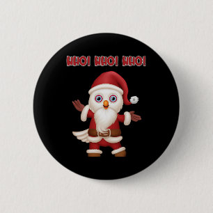 Santa Owl Festive Fun Christmas  6 Cm Round Badge