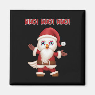Santa Owl Festive Fun Christmas  Magnet