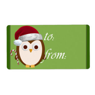 Santa Owl Gift Tags