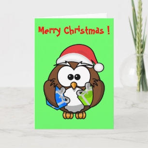 SANTA OWL HOLIDAY CARD