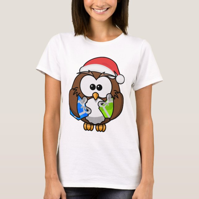 Santa Owl Ladies Shirt (Front)