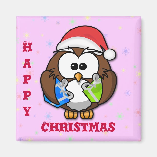 Santa owl magnet (Front)