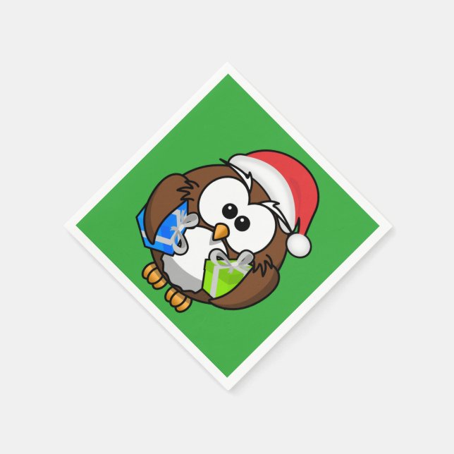 SANTA OWL NAPKIN (Corner)