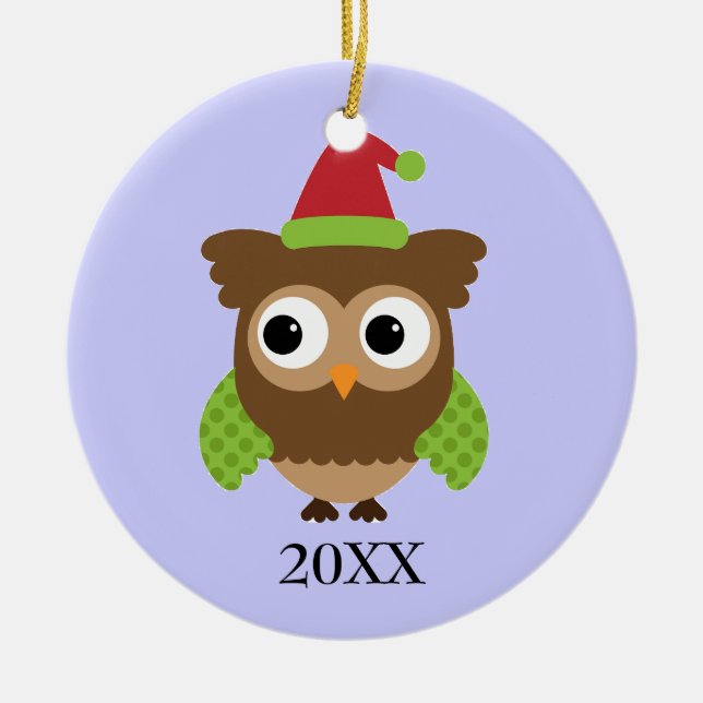 Santa Owl Ornament (Front)