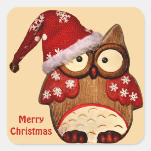 santa owl stickers