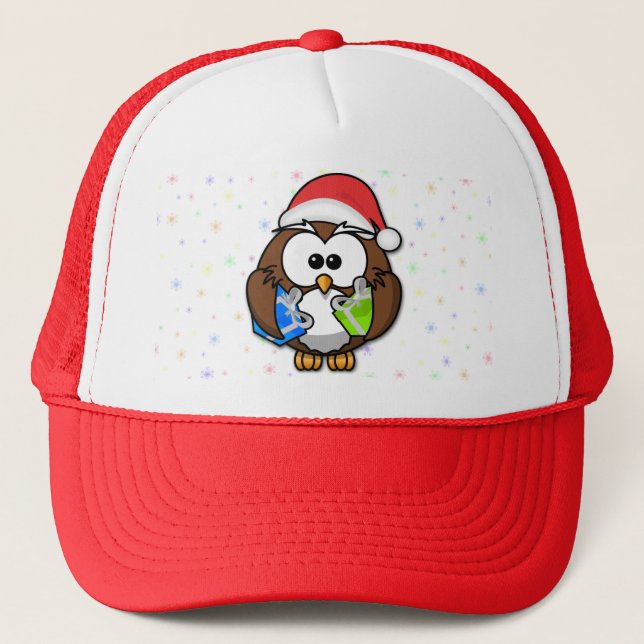 Santa owl trucker hat (Front)