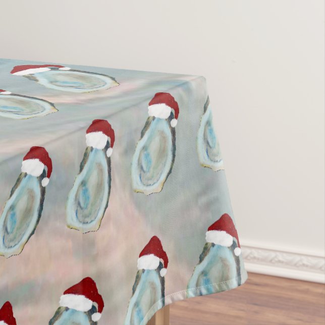 Santa Oysters shells Holiday coastal seashell  Tablecloth (In Situ)
