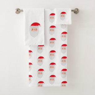 Santa Painting Pattern Bath Towel Set