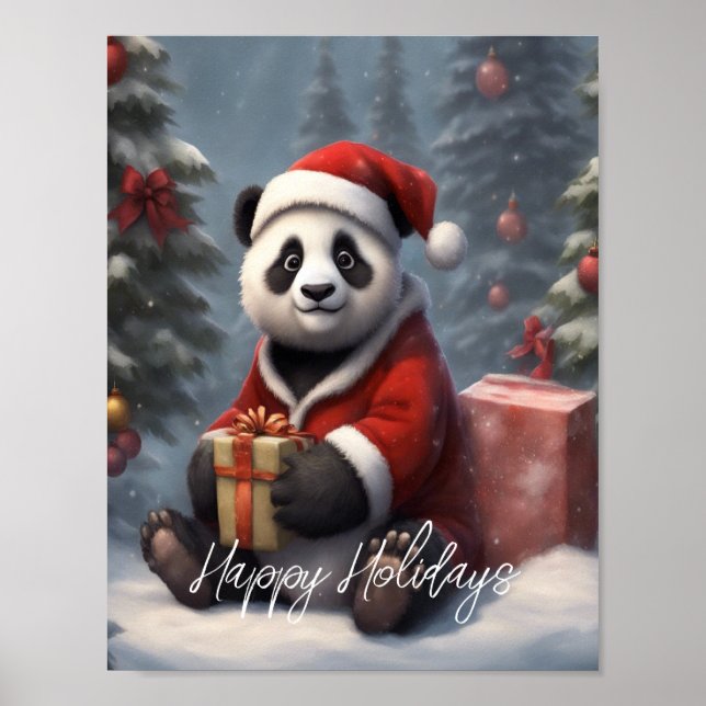 Santa Panda Bear Poster (Front)