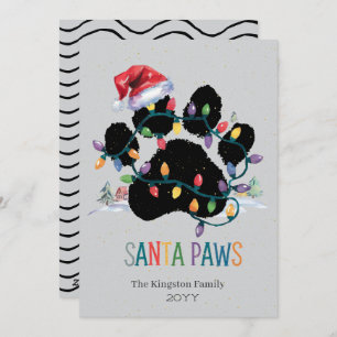 Santa Paw Merry Christmas Wishes Silver Holiday