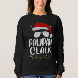 Santa Pawpaw Claus Face Sunglasses With Hat Christ Sweatshirt
