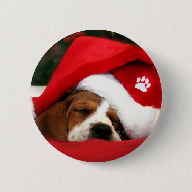 Santa Paws 6 Cm Round Badge (Front)