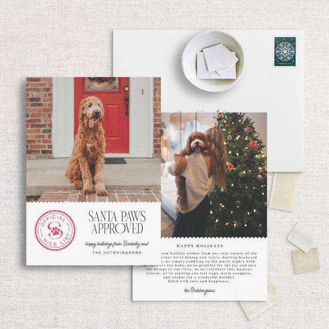 Santa Paws Approved Pet Christmas Photo Card (Creator Uploaded)