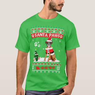 Santa Paws Boxer Merry Christmas Dog Funny Xmas T-Shirt
