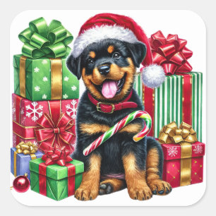 Santa Paws: Candy Cane Bandit! Square Sticker