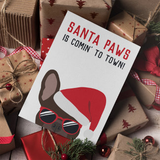 Santa Paws Christmas Brown French Bulldog Card
