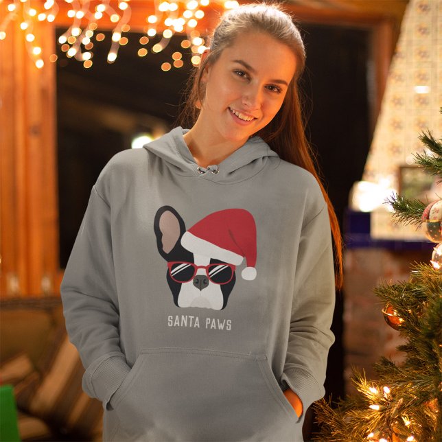 Santa Paws Christmas French Bulldog Hoodie (Creator Uploaded)