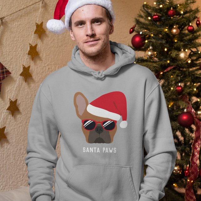 Santa Paws Christmas Red Fawn French Bulldog Hoodie (Creator Uploaded)