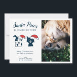 Santa Paws | Cute Pet Photo Christmas Holiday Card<br><div class="desc">Cute holiday photo card for pet lovers and owners. Replace the template photo with your favourite picture of your pooch and/or kitty! Next to the photo, the text says "Santa Paws is coming to town." and then "Merry Christmas from our pack to your pack." There is also a cute illustration...</div>