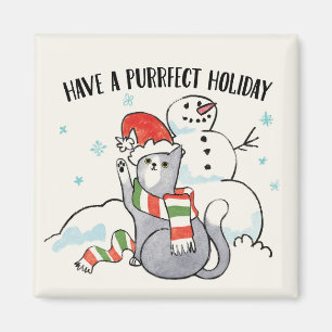 Santa Paws Have A Purrfect Holiday Magnet