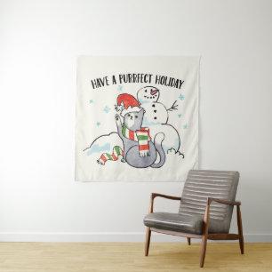 Santa Paws Have A Purrfect Holiday Tapestry